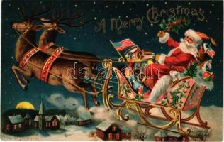 Merry Christmas! P. Sander Emb. litho (lyuk / pinhole)