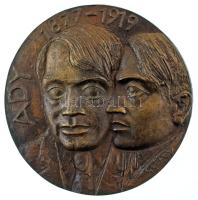 György Albert (1949-) DN "Ady 1877-1919" egyoldalas, öntött, bronz emlékérem (~142mm) T:AU