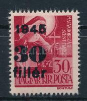 1945 Kisegítő IV. 30f/30f alapnyomat nélkül, Leitold vizsgálójellel / Mi 785 without burelage, sign: Leitold