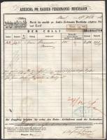 1853 Ausschl. Pr. Kaiser-Ferdinands-Nordbahn vasúti fuvarlevél