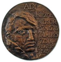 1985. "Ady Intézmények Országos Találkozója Budapest 1985" egyoldalas, öntött, bronz emlékérem (82mm) T:AU