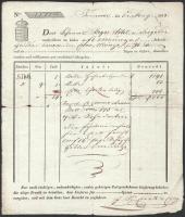 1838 Temesvár, vasúti fuvarlevél, szakadással