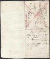 1838 Temesvár, vasúti fuvarlevél, szakadással