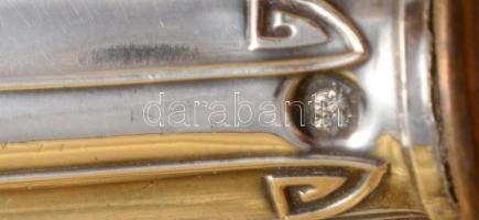 Ezüst (Ag) nyelű tortalapát, jelzett, dobozában, h: 26 cm