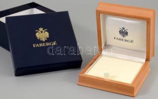 Fabergé fa ékszerdoboz, jó állapotban, karton dobozban, 11x11 cm