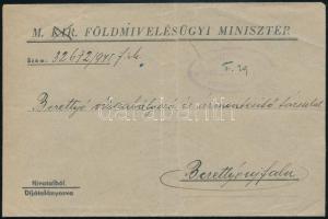 1945.03.20./29. Az Ideiglenes Nemzeti Kormány futárpostája, a borítékon "MINISZTERELNÖKSÉGI FUTÁRSZOLGÁLAT" bélyegzéssel. A 16 db fennmaradt küldemény egyike a kormány utolsó napjaiból. / One of the 16 covers left from the final days of the Hungarian temporary government of 1944-1945