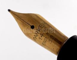 Régi Parker toll, 14k arany heggyel, tokjában, h: 14 cm
