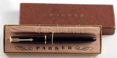 Régi Parker toll, 14k arany heggyel, tokjában, h: 14 cm