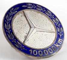 Mercedes logo, 100.000km, fém, Josef Preissler Pforzheim jelzéssel, d: 7,5 cm
