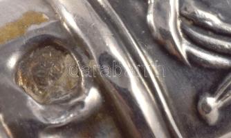 Ezüst (Ag) nyelű kakaószóró kanál, jelzett, h: 22,5 cm