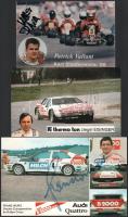 Osztrák autóversenyzők által aláírt képek: Patrick Vallant, Franz Wurz, stb., 3 db