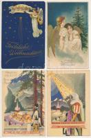 10 db RÉGI karácsonyi üdvözlőlap, közte lithok / 10 pre-1945 Christmas greeting art postcards, with lithos