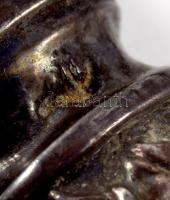 2 darab Ezüst (Ag) nyelű kanál, jelzett, h: 17,5 cm