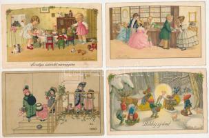 22 db RÉGI Pauli Ebner grafikai művészlap / 22 pre-1945 graphic art postcards s: Pauli Ebner