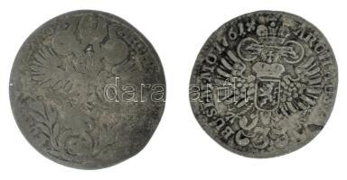 Csehország (történelmi tartomány) 1761. 3kr Ag "Mária Terézia" Prága (1,55g) + Osztrák Áll...