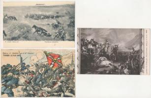 24 db RÉGI katonai témájú művészlap / 24 pre-1945 military art postcards