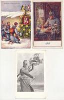 24 db RÉGI katonai témájú művészlap / 24 pre-1945 military art postcards