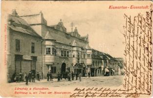 1900 Kismarton, Eisenstadt; Városháza, Fő utca. Anton Pinter kiadása / town hall, street (kis szakadás / small tear)