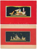 Pompei, Pompeii - 17 db RÉGI falfestmény sorozat / 17 pre-1945 wall paintings series