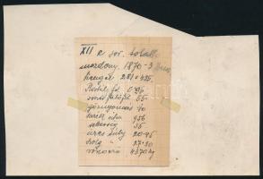 1870 MÁV XIIe. osztályú 5602 pályaszámú szertartályos gőzmozdony, hátoldalon feliratozott fotó, 9×14...