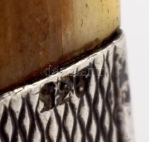 Részben ezüst (Ag) szipka, jelzett, h: 9,5 cm