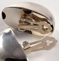 Iparművész ezüst (Ag) fülbevaló pár, klipsz, jelzés nélkül, h: 4 cm, 16g