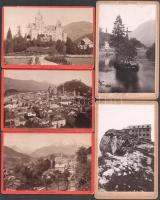 cca 1880 12 db osztrák városképes fotó: Zell am See, Königsee, Salzburg, Berchtesgaden, Salzkammergu...