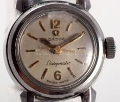 Omega Ladymatic női karóra, mechanikus, működik, sérült üveggel, d:2cm