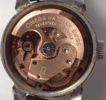 Omega Ladymatic női karóra, mechanikus, működik, sérült üveggel, d:2cm