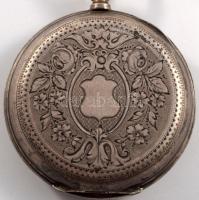 Cartier ezüst (Ag) tokos zsebóra, kulccsal, hiányos, sérült számlappal, d: 45mm