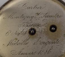 Cartier ezüst (Ag) tokos zsebóra, kulccsal, hiányos, sérült számlappal, d: 45mm