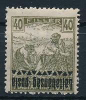 Nyugat-Magyarország III. 1921 Arató 40f fordított és elcsúszott felülnyomattal, Hadsereg Fővezérség és Bodor vizsgálójellel / Mi 23 with shifted and inverted overprint. Sign: Bodor
