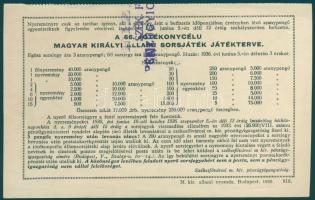1936 március 15. Fél-sorsjegy a 66. jótékonycélú Állami sorsjátékra