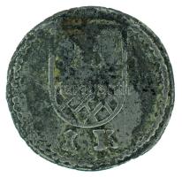 Ausztria / Cseh Királyság 1743. 1kr Sn szükségpénz "Mária Terézia" Cheb (0,64g) T:VF oxidáció Austria / Kingdom of Bohemia 1743. 1 Kreuzer Sn necessity money (notgeld) "Maria Theresia" Cheb (0,64g) C:VF oxygenation