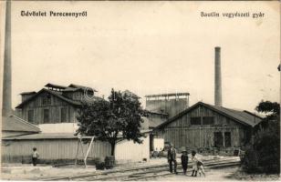 1916 Perecseny, Perechyn, Perecin; Bautlin vegyészeti gyár, iparvasút sínek / chemical factory, industrial railway (EK)