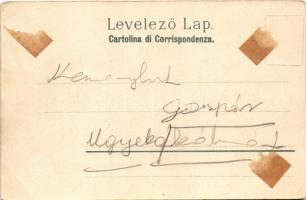 Fiume, Rijeka; Via Andrássy / Andrássy utca, villamos, C. Maly-Vidali üzlete / street view, tram, sh...