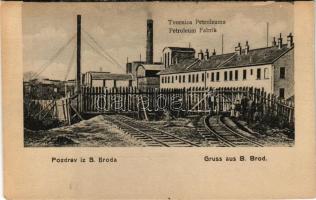 Brod, Bosanski Brod; petróleumgyár, iparvasút sínek / Tvornica Petroleuma / Petroleum Fabrik / oil factroy, industrial railway (vágott / cut)
