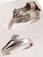 5 darab ezüst (Ag) gyűrű, kő berakásokkal, m: 53-57, bruttó 12,8g