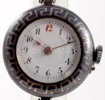 Ezüst (Ag) zsebóra beépítés, nem működik, d: 30mm, bruttó 27g