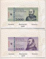 Sopron 2010. 500 Kékfrank + 1000 Kékfrank + 2000 Kékfrank + 5000 Kékfrank + 10.000 Kékfrank + 20.000...