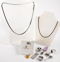 Vegyes ezüst (Ag) ékszer tétel, bruttó 53g