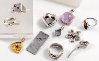 Vegyes ezüst (Ag) ékszer tétel, bruttó 53g