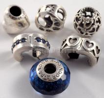 Pandora 6 darab ezüst (Ag) charm, bruttó 15g