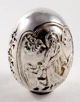 Ezüst (Ag) burkolatú ortodox tojás, m: 6 cm, jelzett, bruttó 104g