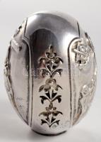 Ezüst (Ag) burkolatú ortodox tojás, m: 6 cm, jelzett, bruttó 104g