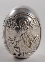 Ezüst (Ag) burkolatú ortodox tojás, m: 6 cm, jelzett, bruttó 104g