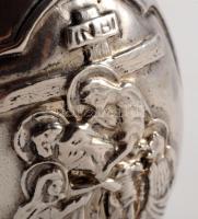 Ezüst (Ag) burkolatú ortodox tojás, m: 6 cm, jelzett, bruttó 104g