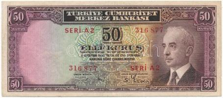 Törökország 1930. 50k "A2 316877" T:F Turkey 1930. 50 Kurus "A2 316877" C:F