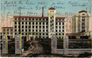 1923 Barcs, Union gőzmalom. Vasúti Levelezőlapárusítás 4131. (EK)