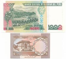 Pakisztán DN 1R + Peru 1988. 1000I T:UNC
Pakistan ND 1 Rupee + Peru 1988.1000 Intis C:UNC